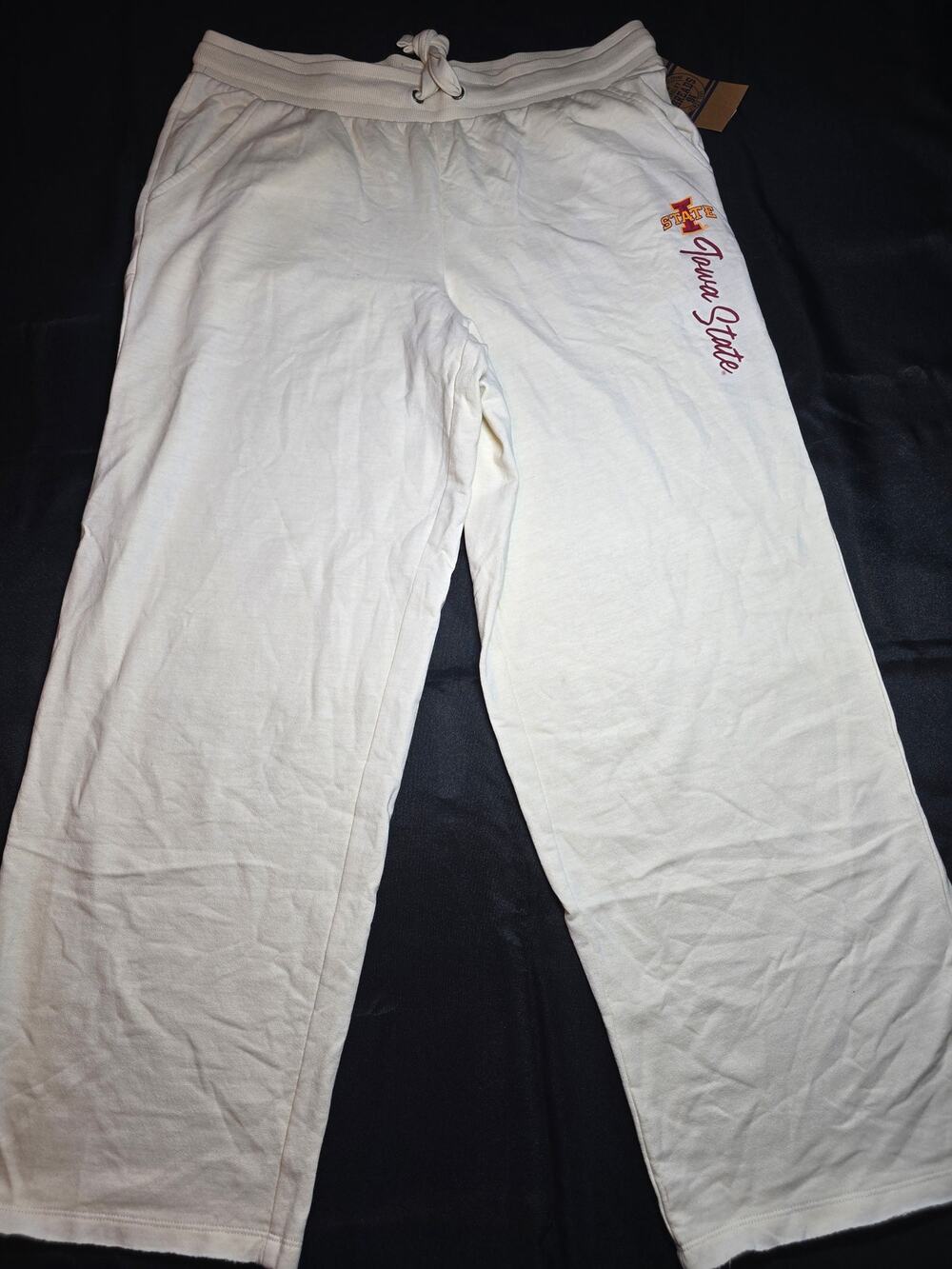 Rivalry Threads Iowa State Cyclones Women's White Wide Leg Sweatpants